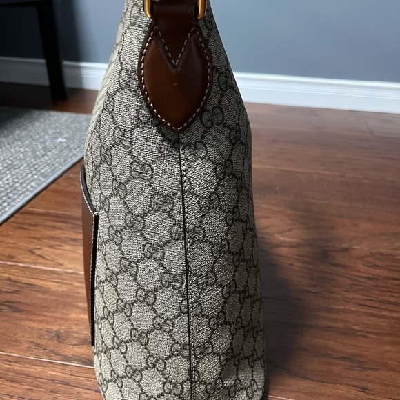 Authentic GUCCI GG Supreme Monogram Linea A Hobo Brown - Picture 9 of 13